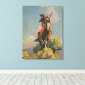 Toile Vintage Amérindiens, Crow Outlier par Dunton (Insitu (Plancher de Bois))