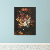 Toile Vintage Baroque, Floral Fleurs de Vase (Insitu (Plancher de Bois))