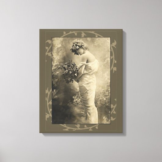 Toile Vintage Beauty with cut flowers (Recto)