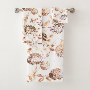 Toile Vintage botanique florale d'un ton d'or anti