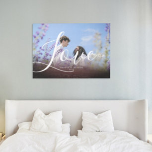 Toile Vintage Burgundy Overlay Couple Photo Love Scriptp