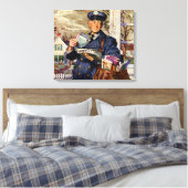 Toile Vintage Business, Mailman Livrant des lettres (Insitu(Chambre))