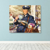 Toile Vintage Business, Mailman Livrant des lettres (Insitu (Plancher de Bois))