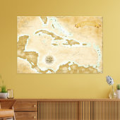 Toile Vintage Caribbean Map (Insitu(Salon))