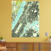 Toile Vintage Central Park & Bronx NY Map (1947) (Insitu(Salon))