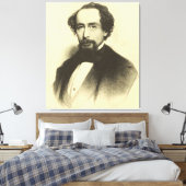 Toile Vintage Charles Dickens Portrait (Insitu(Chambre))