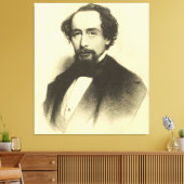 Toile Vintage Charles Dickens Portrait (Insitu(Salon))