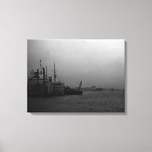 Toile Vintage Chine port de Shanghai