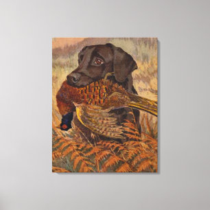 Toile Vintage Chocolate Lab Hunting