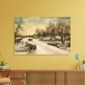 Toile Vintage Christmas Morning Sleigh Ride (Insitu(Salon))