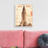 Toile Vintage Chrysler Building à New York (Insitu(Salon))