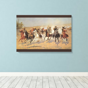 Toile Vintage Cowboys, A Dash For Timber par Remington