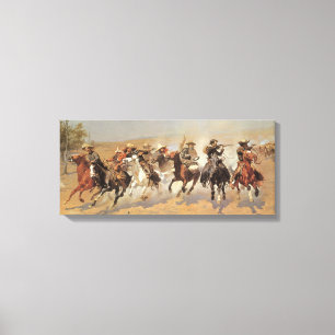 Toile Vintage Cowboys, A Dash For Timber par Remington