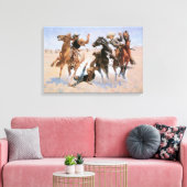 Toile Vintage Cowboys, Aiding a Camrade by Remington (Insitu(Salon))