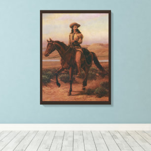 Toile Vintage Cowboys, Buffalo Bill sur Charlie par Cary