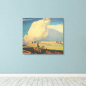 Toile Vintage Cowboys, Open Range par Maynard Dixon (Insitu (Plancher de Bois))