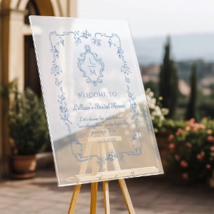 Toile Vintage Crest Bride douche Bienvenue