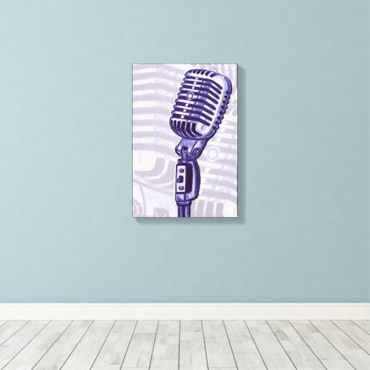 Toile Vintage de microphone violet (Insitu (Plancher de Bois))