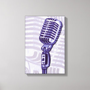 Toile Vintage de microphone violet