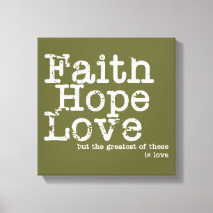 Toile Vintage Faith Hope Love Wrapped Canvas Imprimer