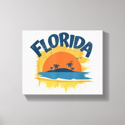 Toile Vintage Florida Retro Tee Design Sunshine (Recto)