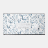 Toile vintage gravée en Imaginaire floral/Monogram (Clavier et souris)