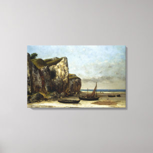 Toile Vintage Gustave Courbet Beach en Normandie