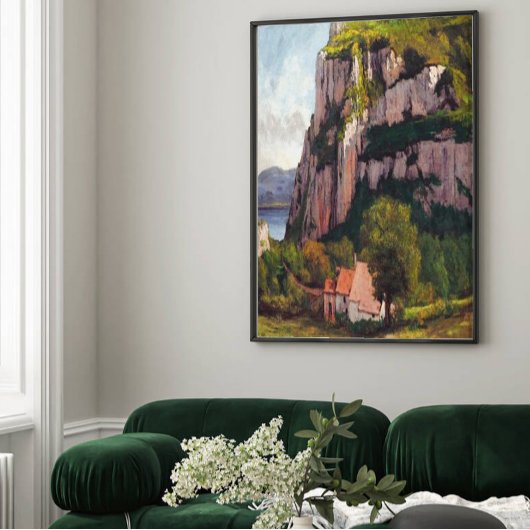 Toile Vintage Gustave Courbet Le Rocher de Hautepierre