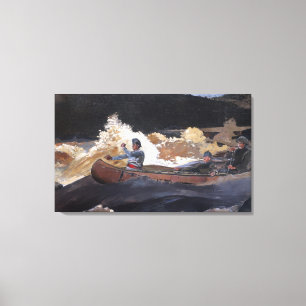 Toile Vintage Homer Tirant Sur Les Rapids, Saguenay