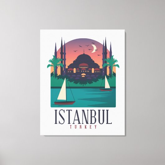 Toile Vintage Istanbul Turquie Skyline (Recto)