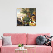 Toile Vintage Jakob Bogdani Oiseaux dans un paysage (Insitu(Salon))