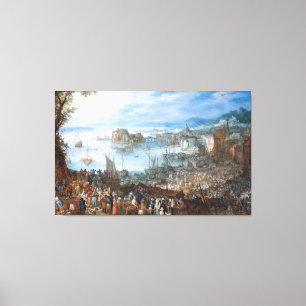 Toile Vintage Jan Brueghel Le Grand Marché Du Poisson