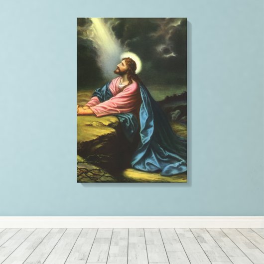 Toile Vintage Jésus Christ prier, Jardin de Gethsémani (Insitu (Plancher de Bois))
