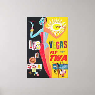 Toile Vintage Las Vegas USA Travel Poster Canvas Imprime