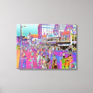 Toile Vintage les années 50 Atlantic City Boardwalk Retr