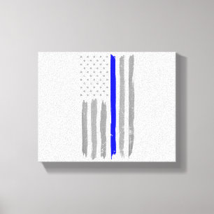 Toile Vintage Ligne Bleue Mince Chemise Police Support U