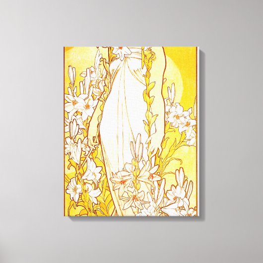 Toile Vintage Lily par Alphonse Mucha (Recto)