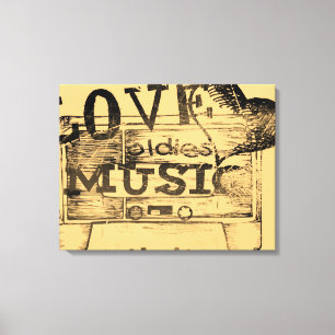 Toile Vintage Lodies musique oldies Canvas enveloppé