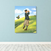 Toile Vintage look Golf Golf (Insitu (Plancher de Bois))