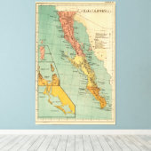 Toile Vintage Map of Baja California (Insitu (Plancher de Bois))