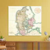 Toile Vintage Map of Denmark (Insitu(Salon))