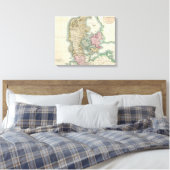 Toile Vintage Map of Denmark (Insitu(Chambre))