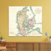 Toile Vintage Map of Denmark (Insitu(Salon))