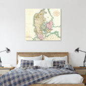 Toile Vintage Map of Denmark (Insitu(Chambre))