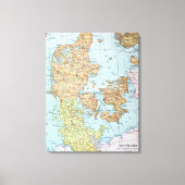 Toile Vintage map of Denmark (Recto)