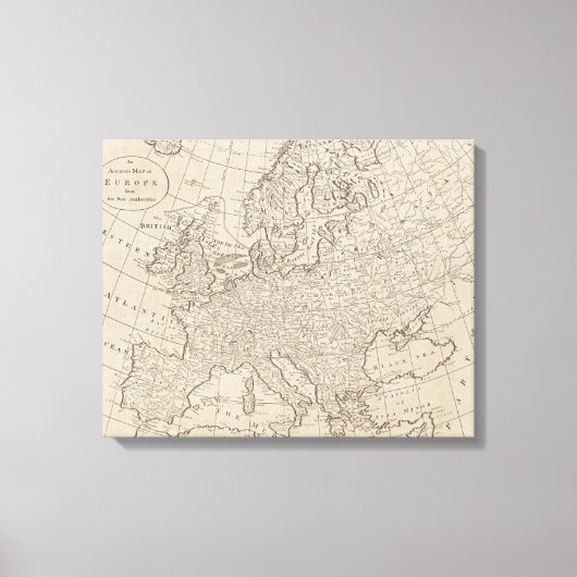 Toile Vintage map of Europe (1800) (Recto)