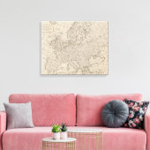 Toile Vintage map of Europe (1800) (Insitu(Salon))
