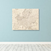 Toile Vintage map of Europe (1800) (Insitu (Plancher de Bois))