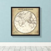 Toile Vintage Map Of Europe and Asia (Insitu (Plancher de Bois))