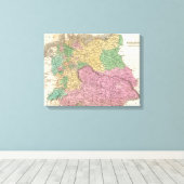 Toile Vintage Map of Germany (Insitu (Plancher de Bois))